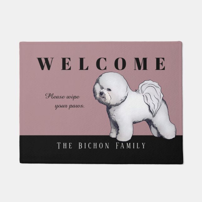 Tapete Doormat customizável de Bichon Frise (Frente)