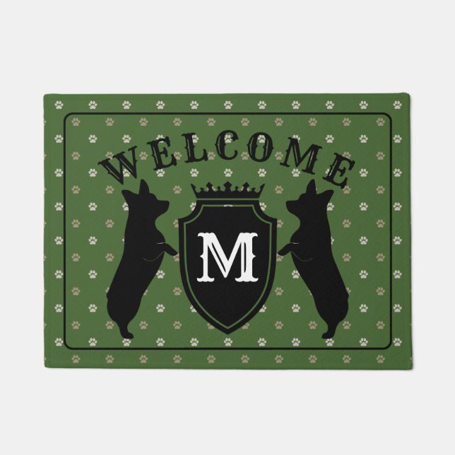Tapete Doormat customizável do Corgi de Galês (Frente)