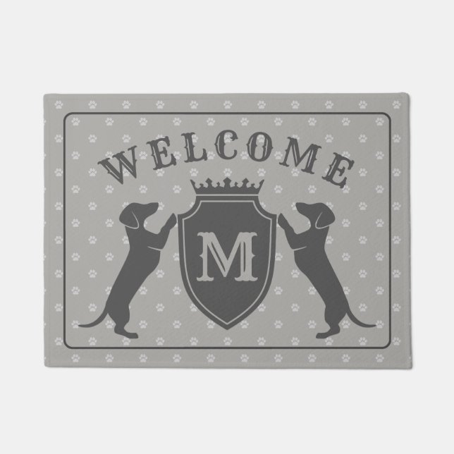 Tapete Doormat customizável do Dachshund (Frente)