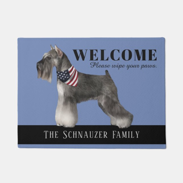 Tapete Doormat customizável do Schnauzer (Frente)