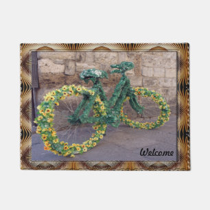 Tapete Doormat da bicicleta das margaridas