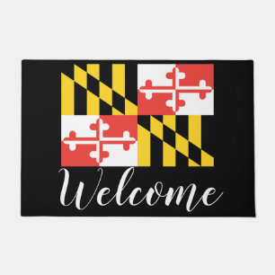 Tapete Doormat da boa vinda da bandeira de Maryland