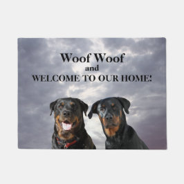 Tapete Doormat da boa vinda do Woof de Rottweiler