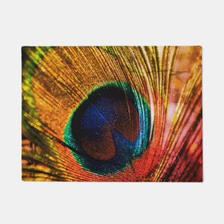 Tapete doormat da pena do pavão