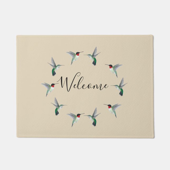 Tapete Doormat de beija-flores (Frente)