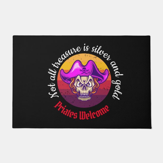 Tapete Doormat de Boas-vindas do Partido Pirata (Frente)