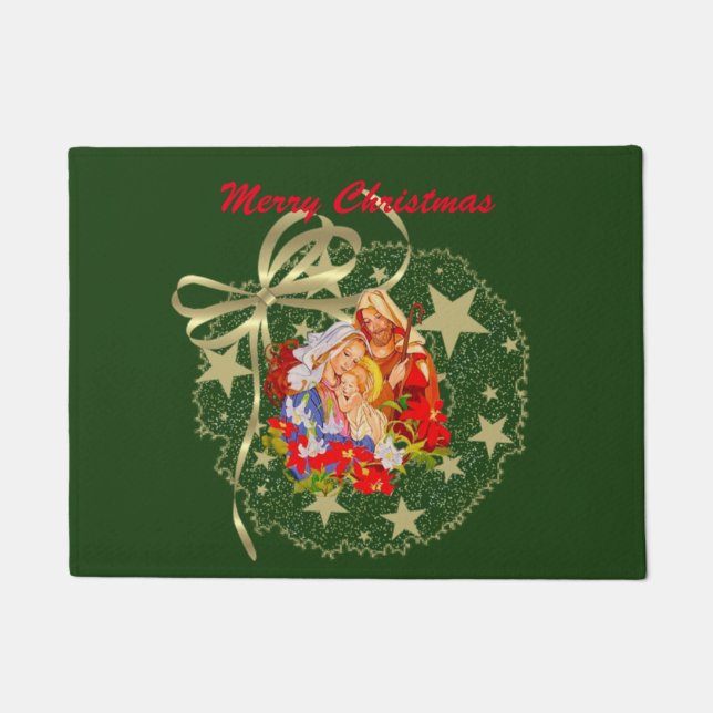 Tapete Doormat de Jesus do bebê (Frente)