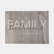 Doormat de madeira rústico da família