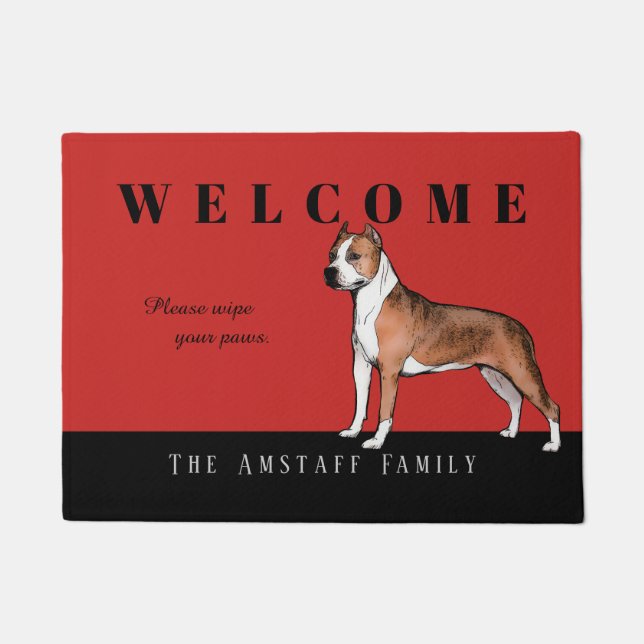 Tapete Doormat de Staffordshire Terrier americano (Frente)
