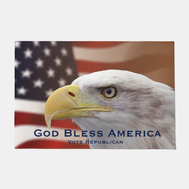 Tapete Doormat Deus abençoe Político Vote Republicano (Frente)