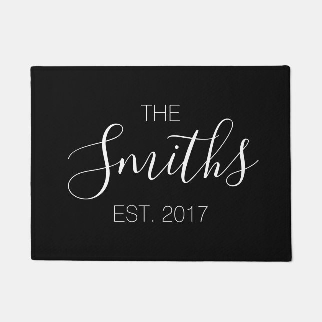 Tapete Doormat do roteiro do sobrenome (Frente)