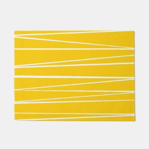Tapete Doormat espanhol do amarelo da listra