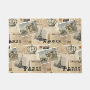 Tapete Doormat francês de Paris do cartão
