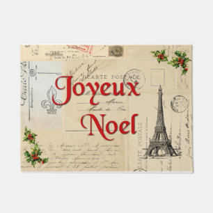 Tapete Doormat francês do Natal dos cartão de Paris