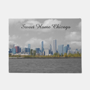 Tapete Doormat Home doce da skyline de Chicago
