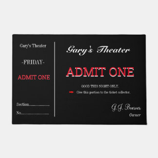 Tapete Doormat Home Movie Theater Ticket Room