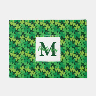 Tapete Doormat irlandês dos trevos do monograma