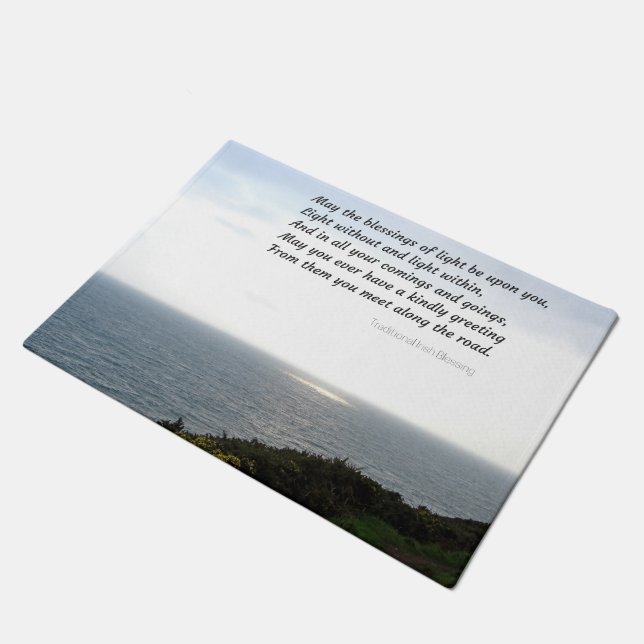 Tapete Doormat irlandês tradicional da bênção (Inclinado)