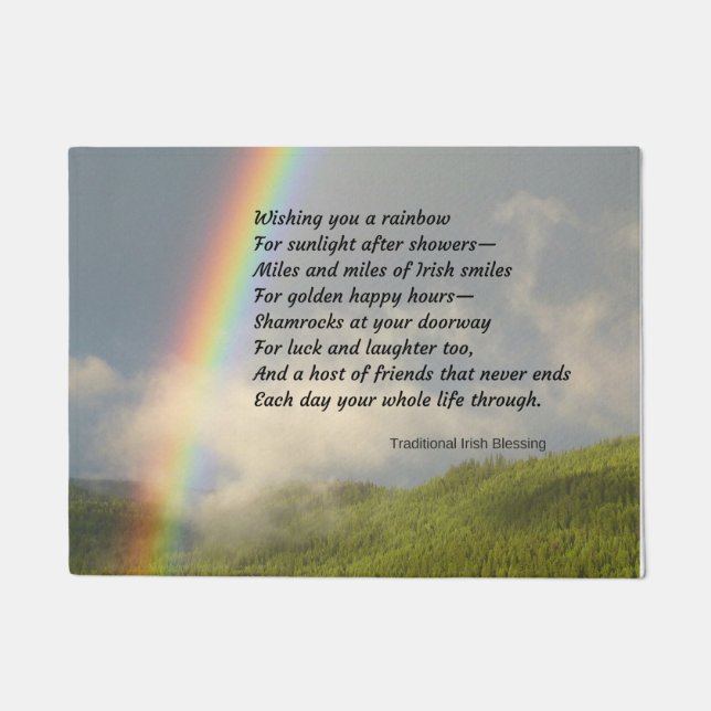 Tapete Doormat irlandês tradicional da bênção (Frente)