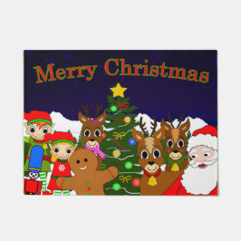 Tapete Doormat lunar e do salgueiro do Natal do desejo