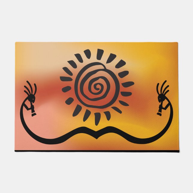 Tapete Doormat Nativo Americano Kokopelli (Frente)