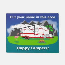 Tapete Doormat retro do reboque, vermelho, eixo duplo,