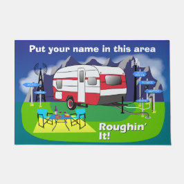 Tapete Doormat retro vermelho 24" do reboque do viagem x