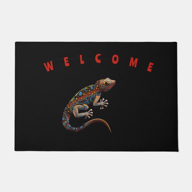 Tapete Doormat Welcome Aboriginal Art style Goanna (Frente)