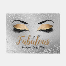 Dourada Fabulosa Mulher Glitter Olhos Doormat