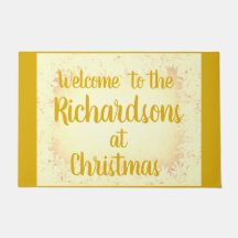 Dourada geada festiva personalizada Família Bem-vi