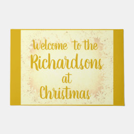 Tapete Dourada geada festiva personalizada Família Bem-vi