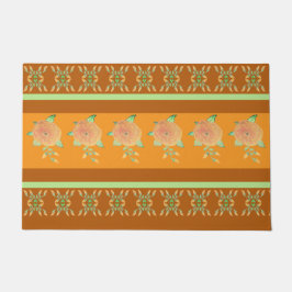 Tapete Dourado Browns Peach Teal Floral