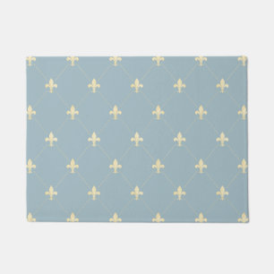 Tapete Dourado Fleur-de-Lis Dusky Azul 18x24