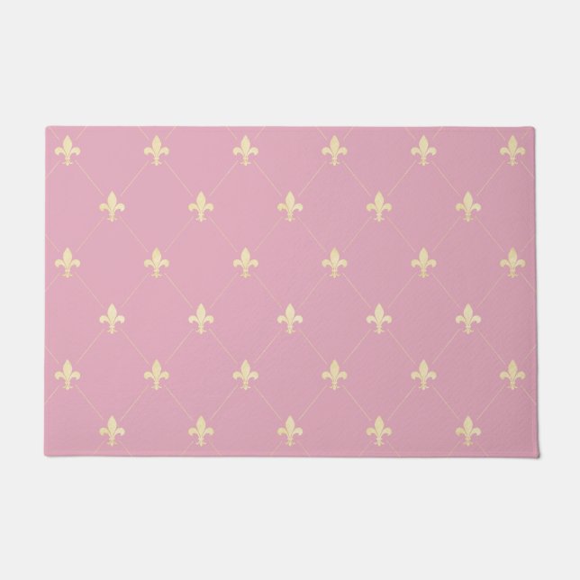 Tapete Dourado Fleur-de-Lis Dusky Rosa (Frente)