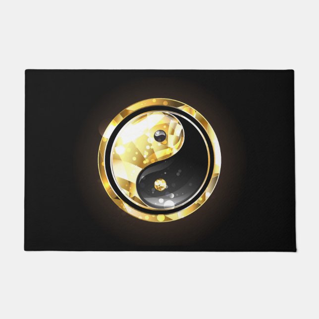 Tapete Dourado Yin Yang a preto (Frente)