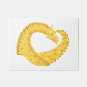 Tapete Dragão amarelo no branco
