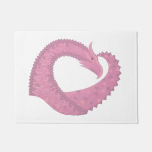 Tapete Dragão cor-de-rosa em branco