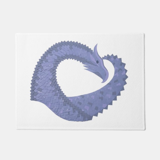 Tapete Dragão de cinza azul em branco (Frente)