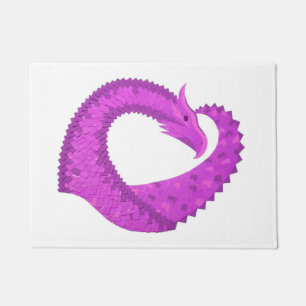 Tapete Dragão do coração roxo brilhante em branco
