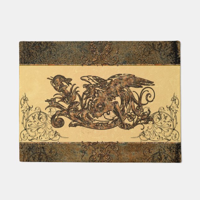 Tapete Dragão impressionante feito do metal oxidado (Frente)