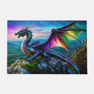 Tapete Dragão Iridescente Guarda Sua Terra