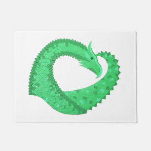Tapete Dragão verde no branco