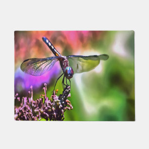 Tapete Dragonfly em pintura realista verde e azul