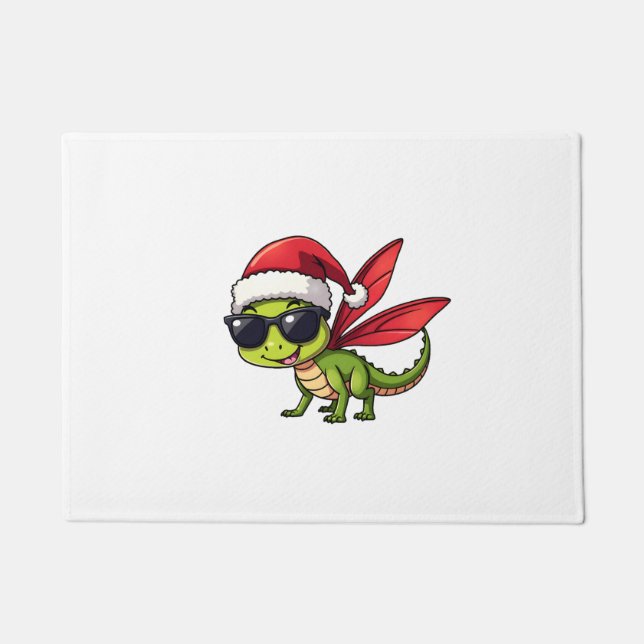 Tapete Dragonfly Santa Hat Engraçado Xmas Kids (Frente)