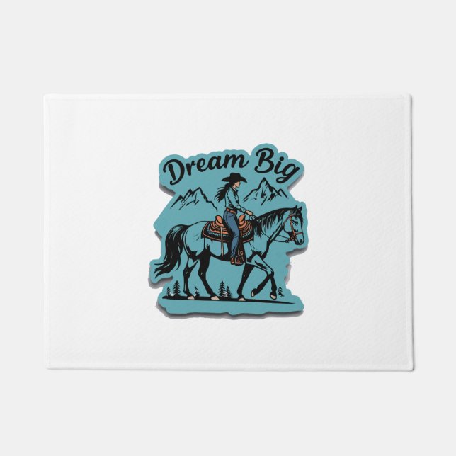 Tapete Dream Big-Cowgirl Cavalo Andando (Frente)
