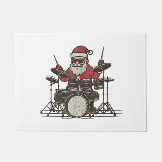 Tapete Drummer Christmas Funny Vintage Santa Playing Drum