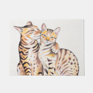 Tapete Duas Bengala Cats Aquarela