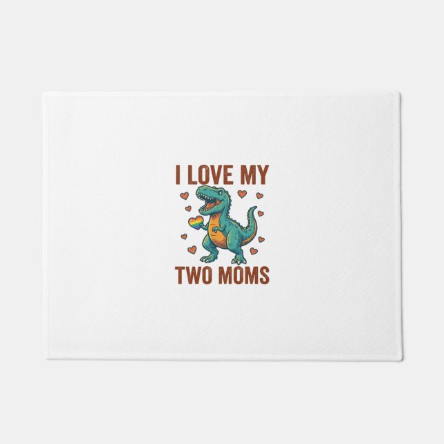 Tapete Duas Mães Orgulho Camisa Vector T Design de Dinoss (Frente)