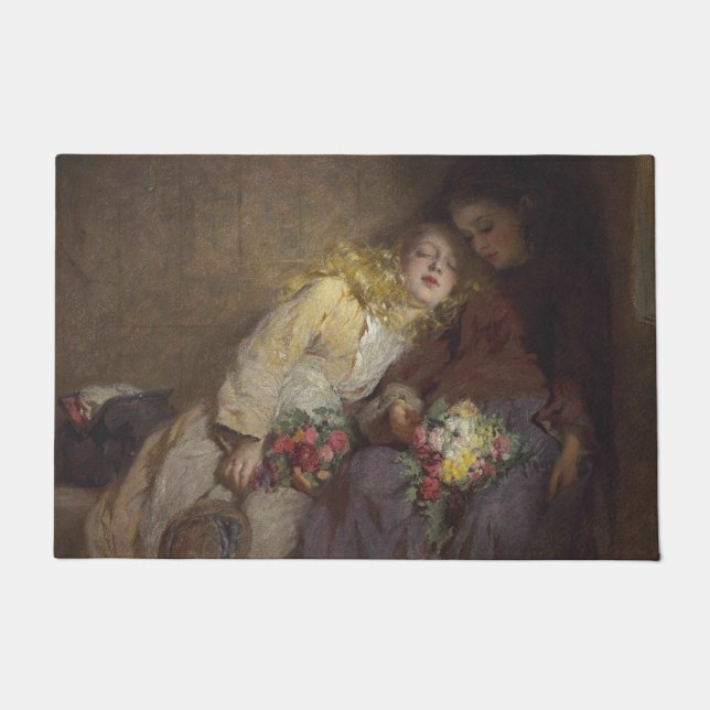 Tapete Duas Meninas Jovens Retornando Para Casa (Frente)