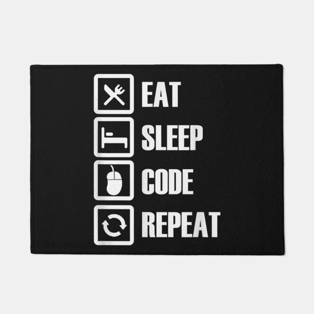 Tapete Eat Sleep Code Repetir Engenheiro de programação d (Frente)